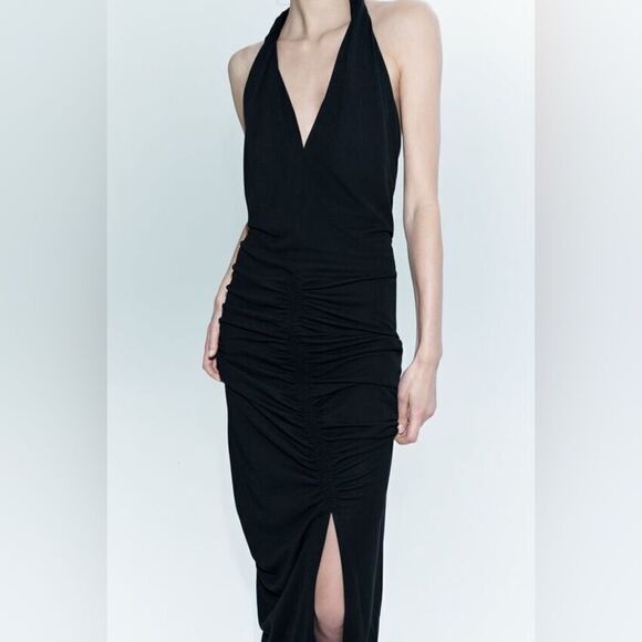 ZARA DRAPED OPEN BACK DRESS ZW COLLECTION - Picture 7 of 8